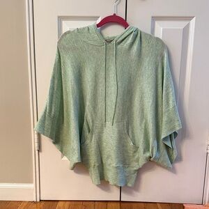 Minnie Rose Green Hooded Poncho Sweater